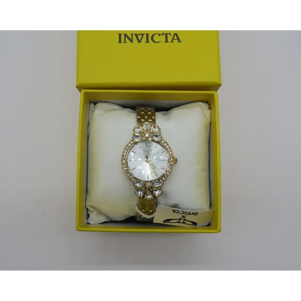 Invicta Wildflower Women Two Tone Crystal Floral Mother of Pearl Watch 45191
